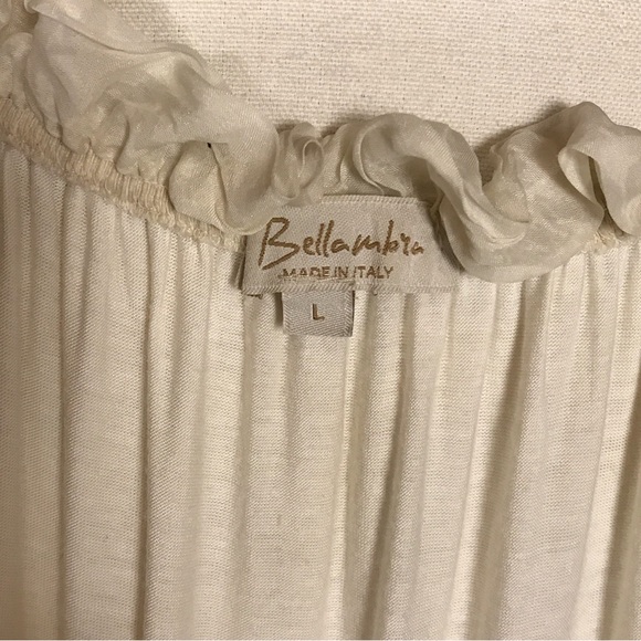 Bella Umbra White on White Print Silk Dress Size L - Picture 4 of 16